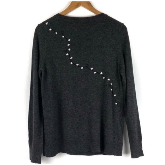 Loft Reindeer Pullover Sweater Size Medium - Picture 3 of 8